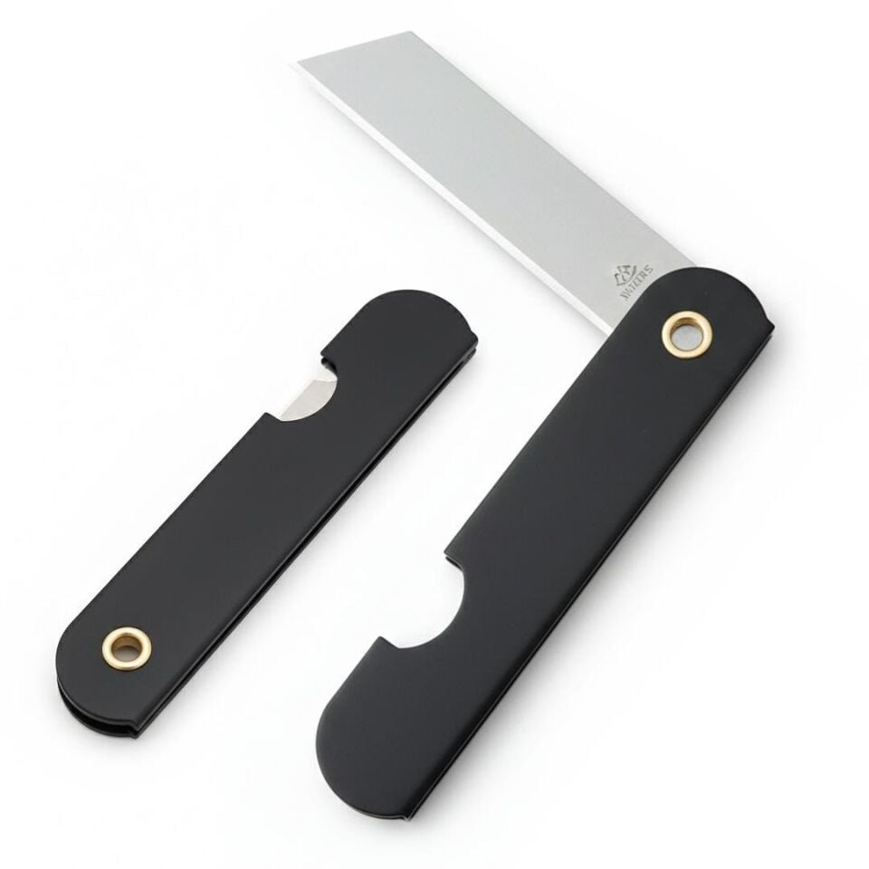 Powermaster PM-28646 Tekli Katlanır Falçata Maket Bıçağı Küçük Paslanmaz Çelik Siyah