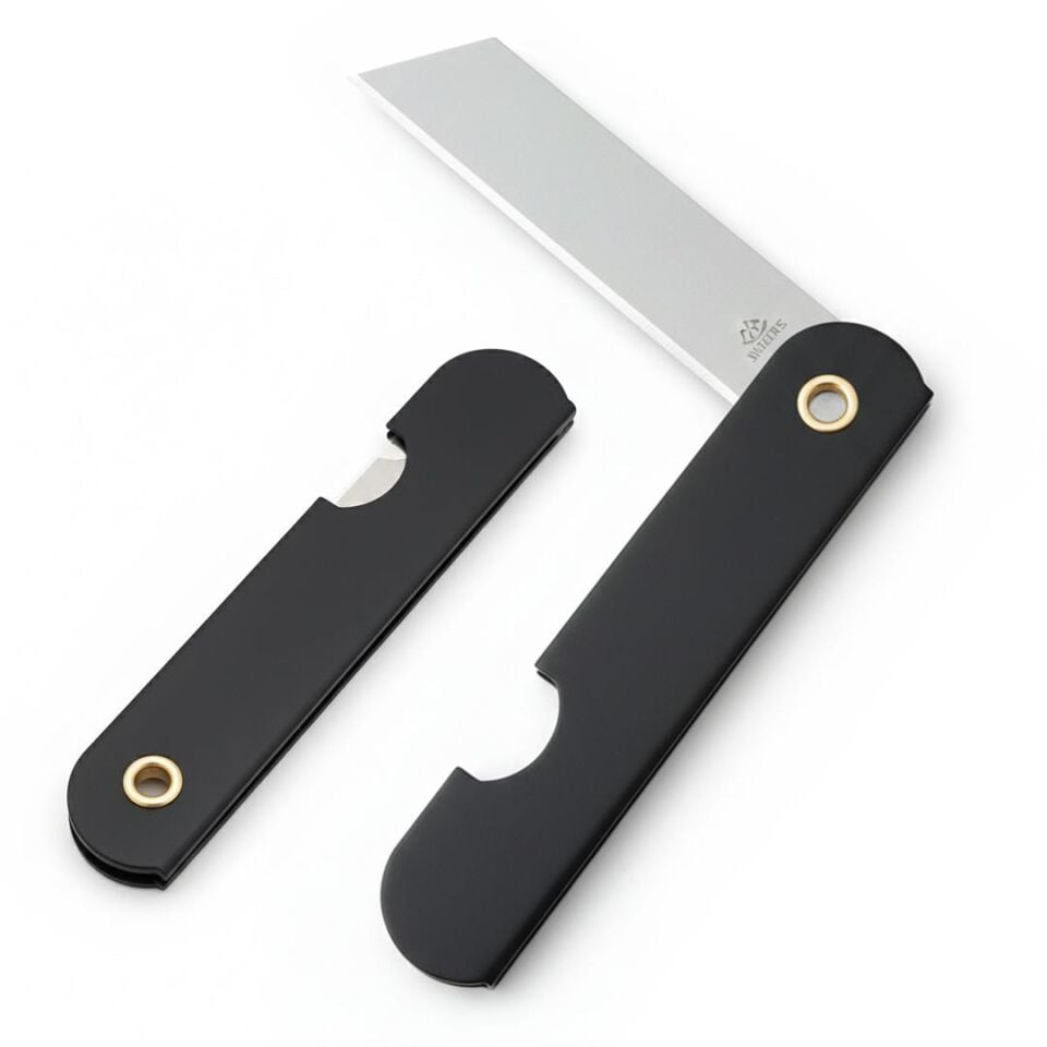 Powermaster PM-28646 Tekli Katlanır Falçata Maket Bıçağı Küçük Paslanmaz Çelik Siyah