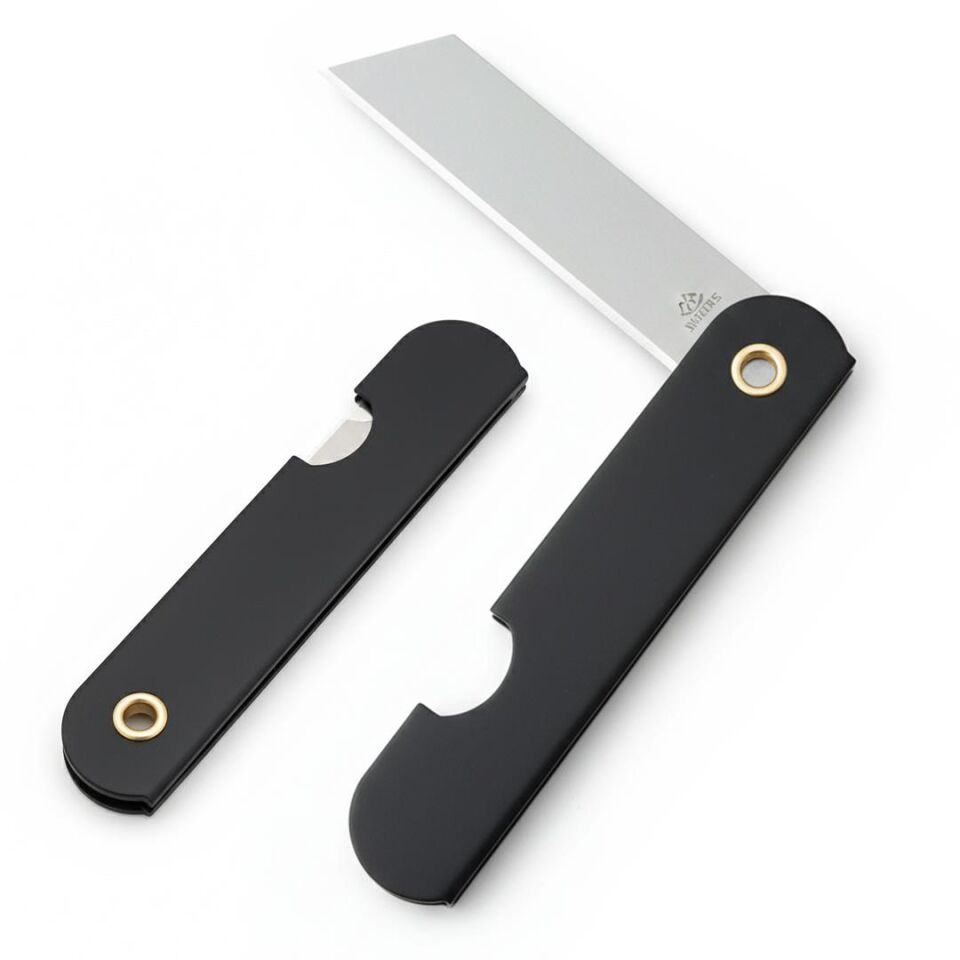 Powermaster PM-28646 Tekli Katlanır Falçata Maket Bıçağı Küçük Paslanmaz Çelik Siyah