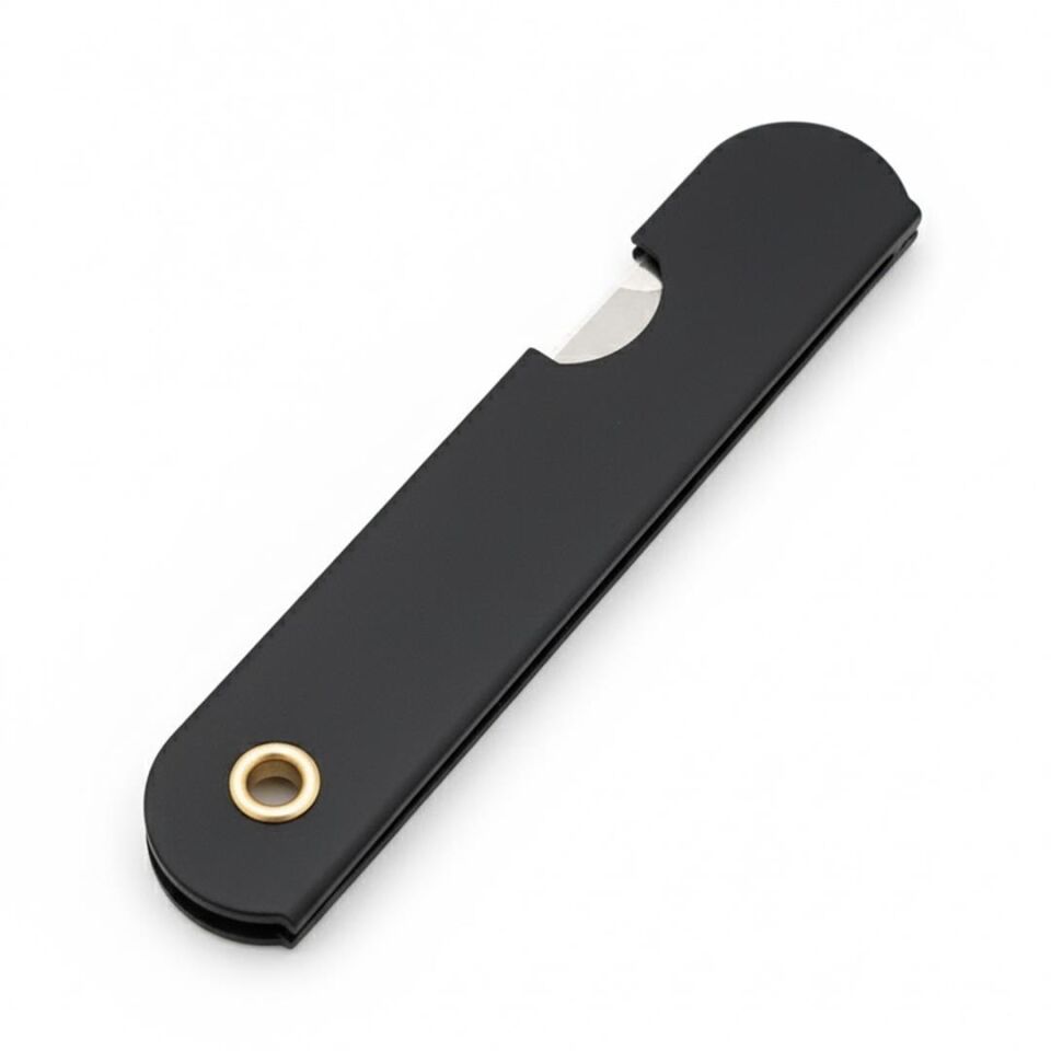 Powermaster PM-28646 Tekli Katlanır Falçata Maket Bıçağı Küçük Paslanmaz Çelik Siyah