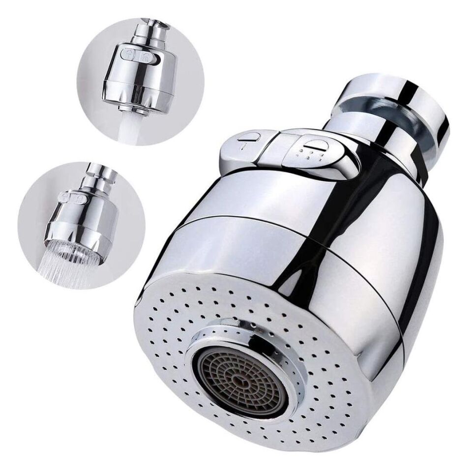 Ayt Sunup SN-27114 2 Kademeli Su Tasarruflu Musluk Başlığı 360 Derece 80x52x22mm