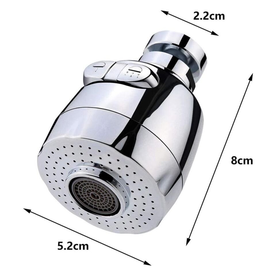 Ayt Sunup SN-27114 2 Kademeli Su Tasarruflu Musluk Başlığı 360 Derece 80x52x22mm