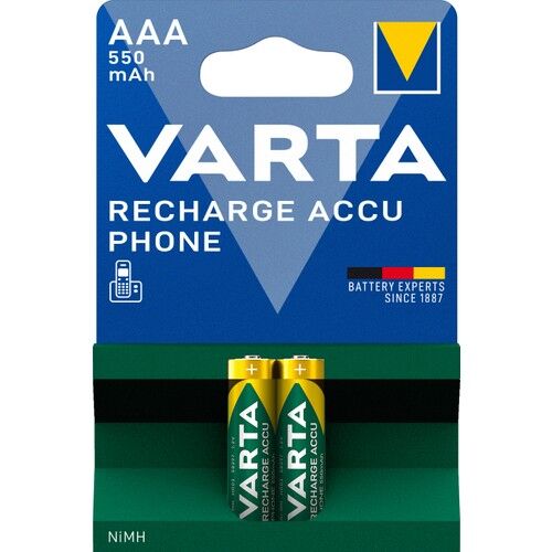 Varta Ni-Mh 1.2 Volt 550 Ma HR03 AAA Şarjlı 2'Li İnce Kalem Pil 56663
