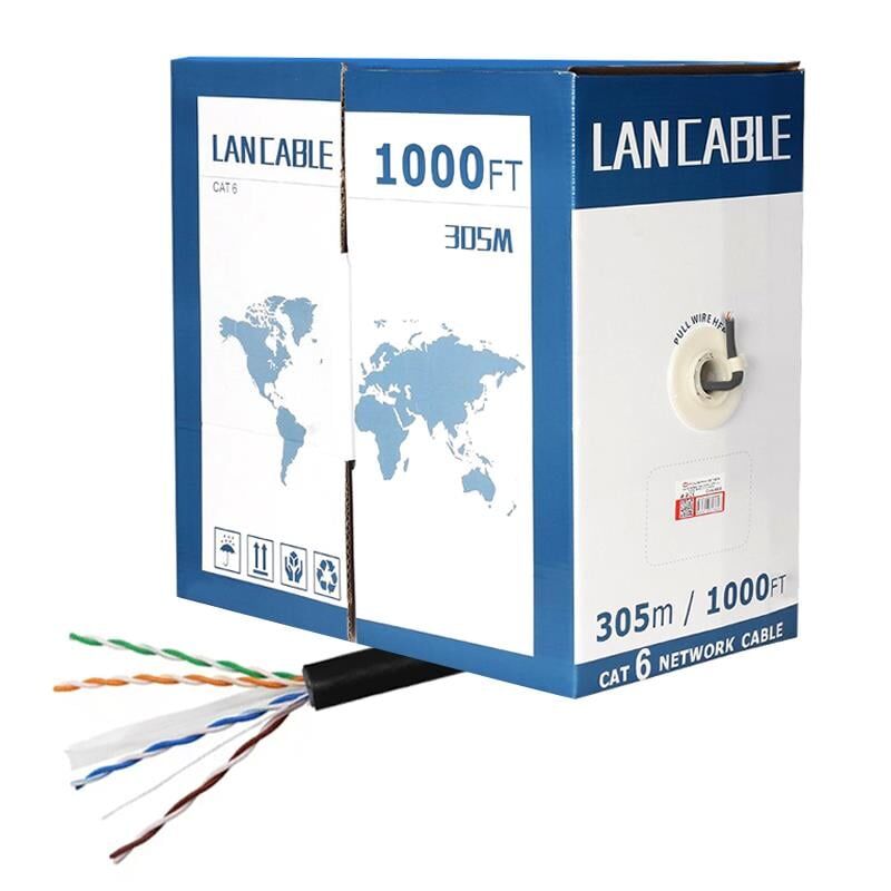 Powermaster 23 AWG 0.56 Mm 305 Metre Ethernet CCA Dış Mekan Cat6 İnternet Kablosu