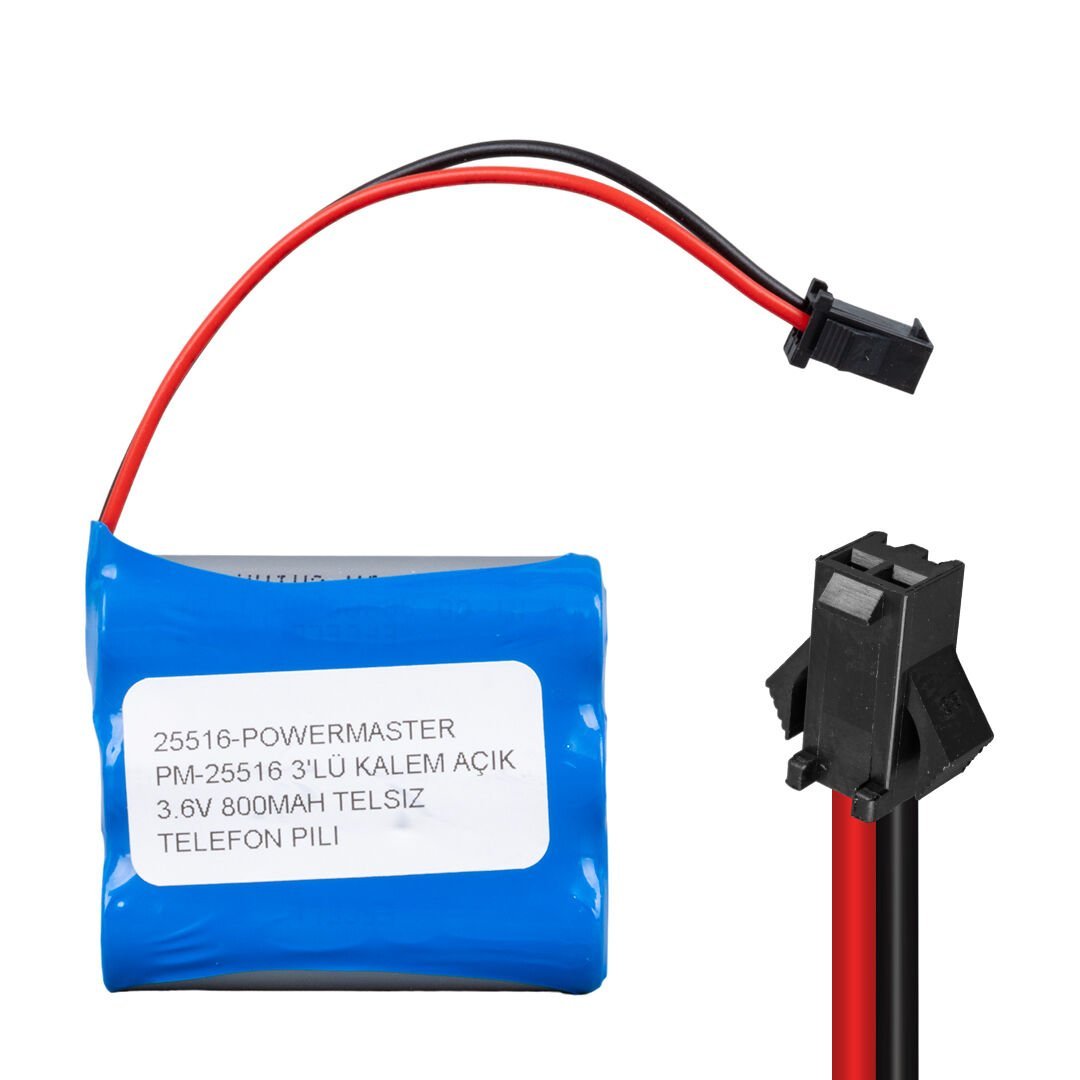 Powermaster Pm-25516 3 Lü Telsiz Telefon Pili 3.6 Volt 800 Mah