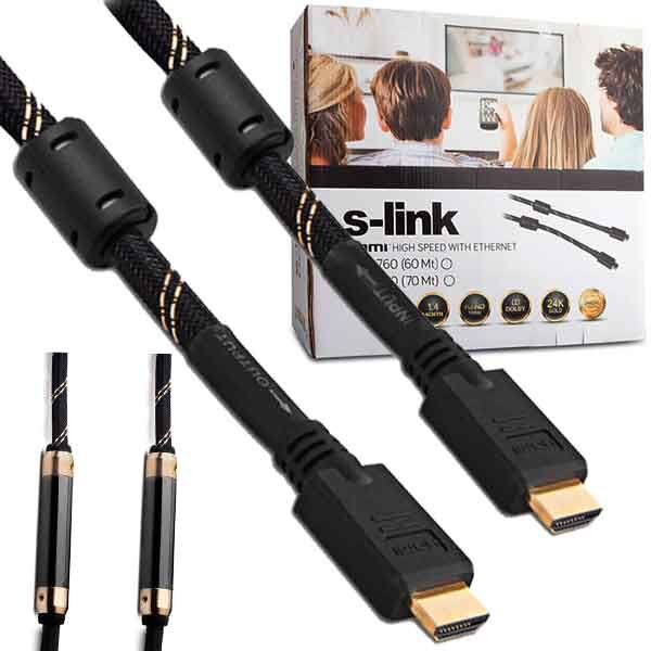 S-Link SLX-2770 Hdmı Kablo 70 Metre Çipsetli+Çift Filtreli Pc Bilgisayar Uydu Cihazı Görüntü Kablosu