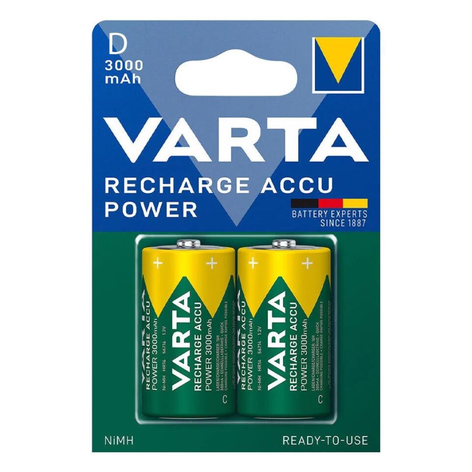 Varta 1.2 Volt 3000 Mah D Boy Şarjlı Pil 2 Li Paket Şarj Edilebilir Pil