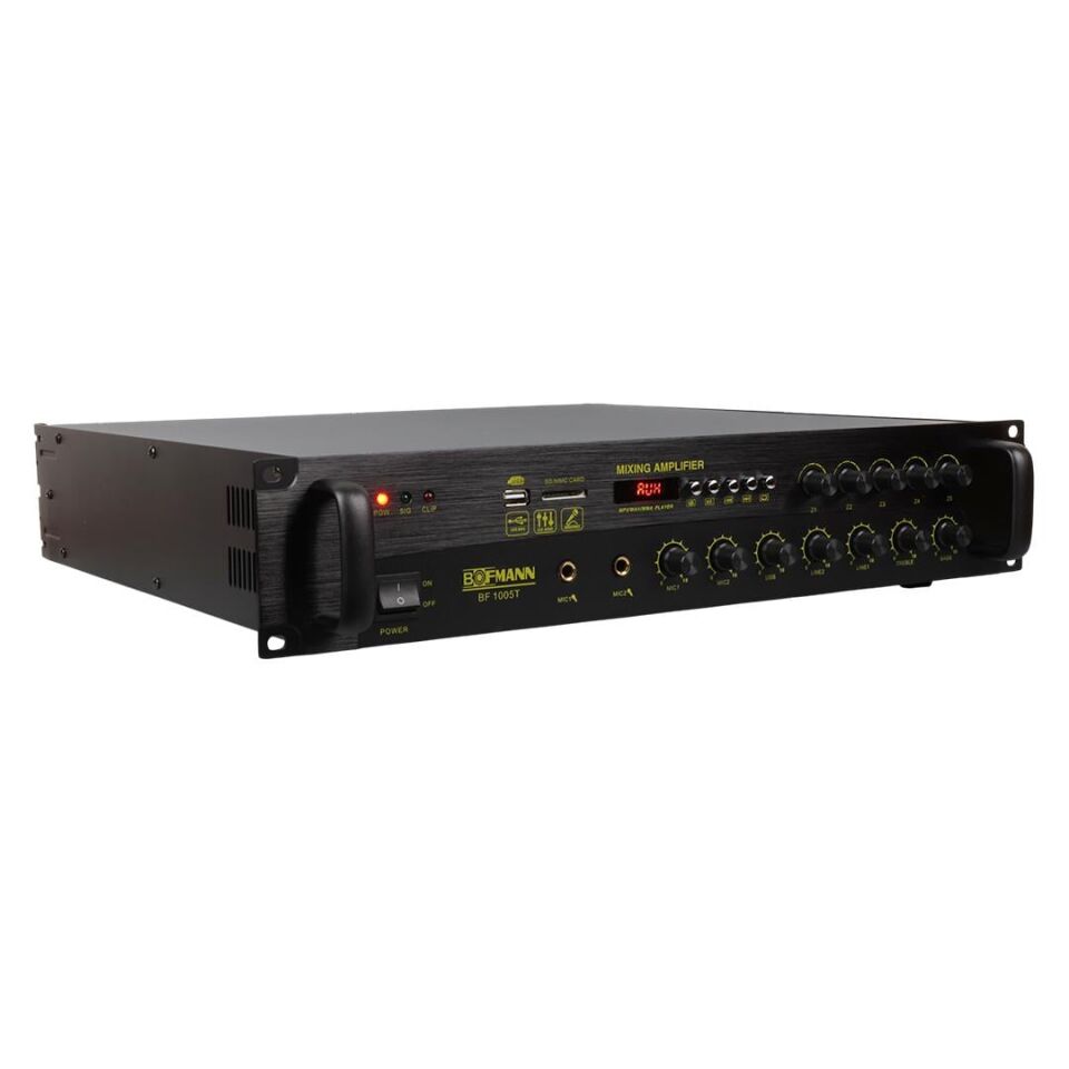 Bofmann BF-1005T 1000 Watt Usb Sd Bluetooth Hat Trafolu 5 Bölgeli Amfi Mixer Anfi
