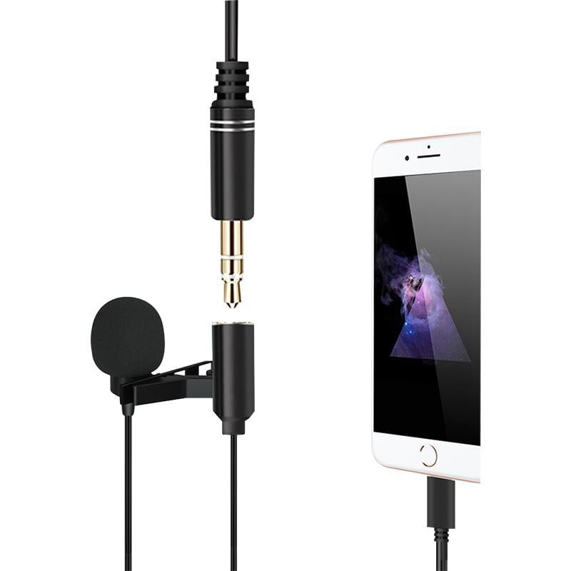 Powermaster JH-041-A Cep Telefonu için Lightning Girişli Youtuber Yaka Mikrofonu 3.5 Mm Jack İphone Girişli Mikrofon