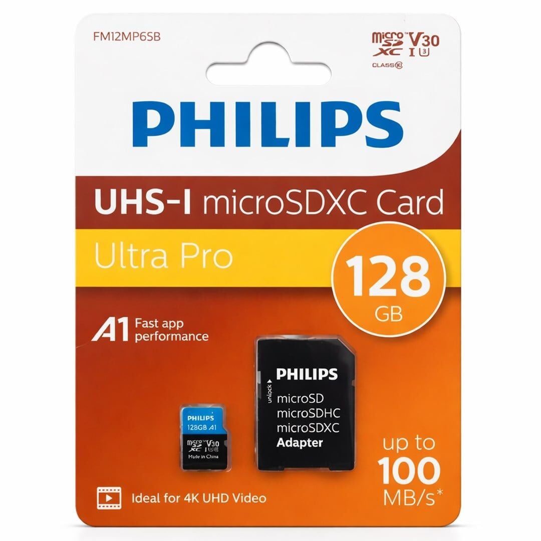 Philips FM12MP65B/00 128GB Class10 UHS-I U3 Adaptörlü Micro SDXC Kart