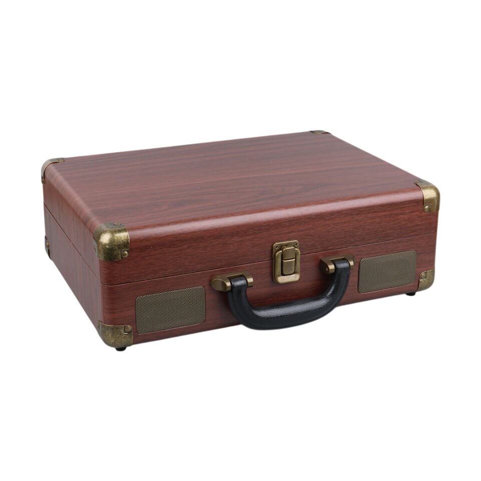 Ayt Magicvoice PU16 Retro Vintage Çanta Pikap Çalar Gramafon Radyo Bluetooth Usb Mp3 Çalar 35x26x12 Cm