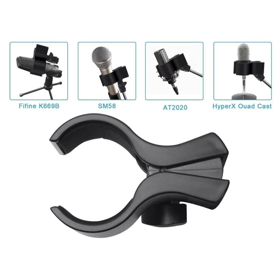 Ayt Powermaster PM-26937 Mikrofon Standı Klipsi Plastik Yaylı 3-6 CM Mikrofon Tutucu Tutacağı