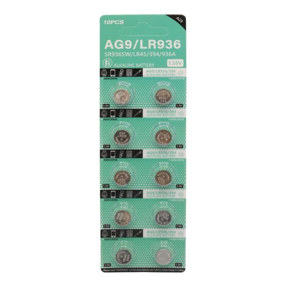 Powermaster AG9 Alkalin LR936-394A 1.55 Volt Düğme Pil 10 Lu Paket)