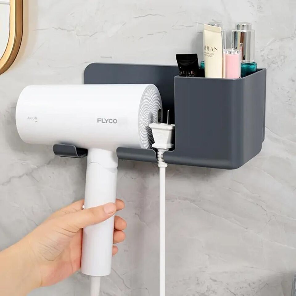 Ayt Sunup SN-27125 Banyo Rafı Sabunluk Diş Fırçası Saç Kurutma Makinesi 223x91x109mm Yapıştırma Ve Kancalı