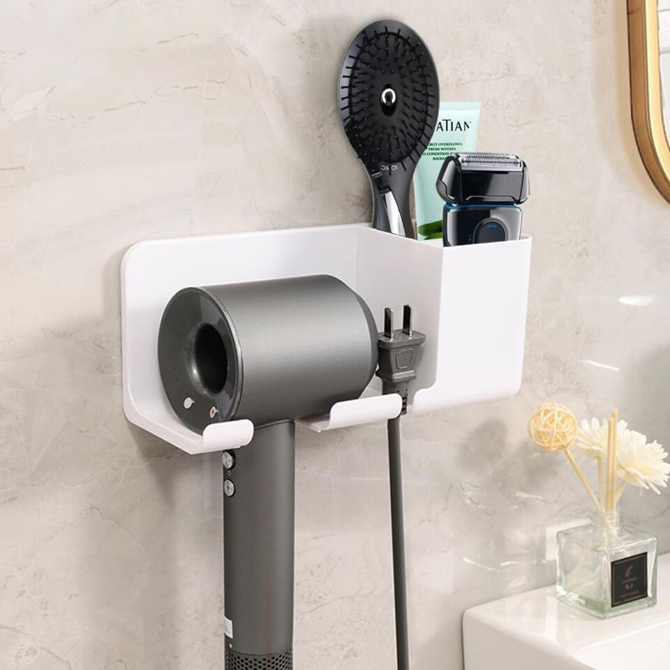 Ayt Sunup SN-27125 Banyo Rafı Sabunluk Diş Fırçası Saç Kurutma Makinesi 223x91x109mm Yapıştırma Ve Kancalı