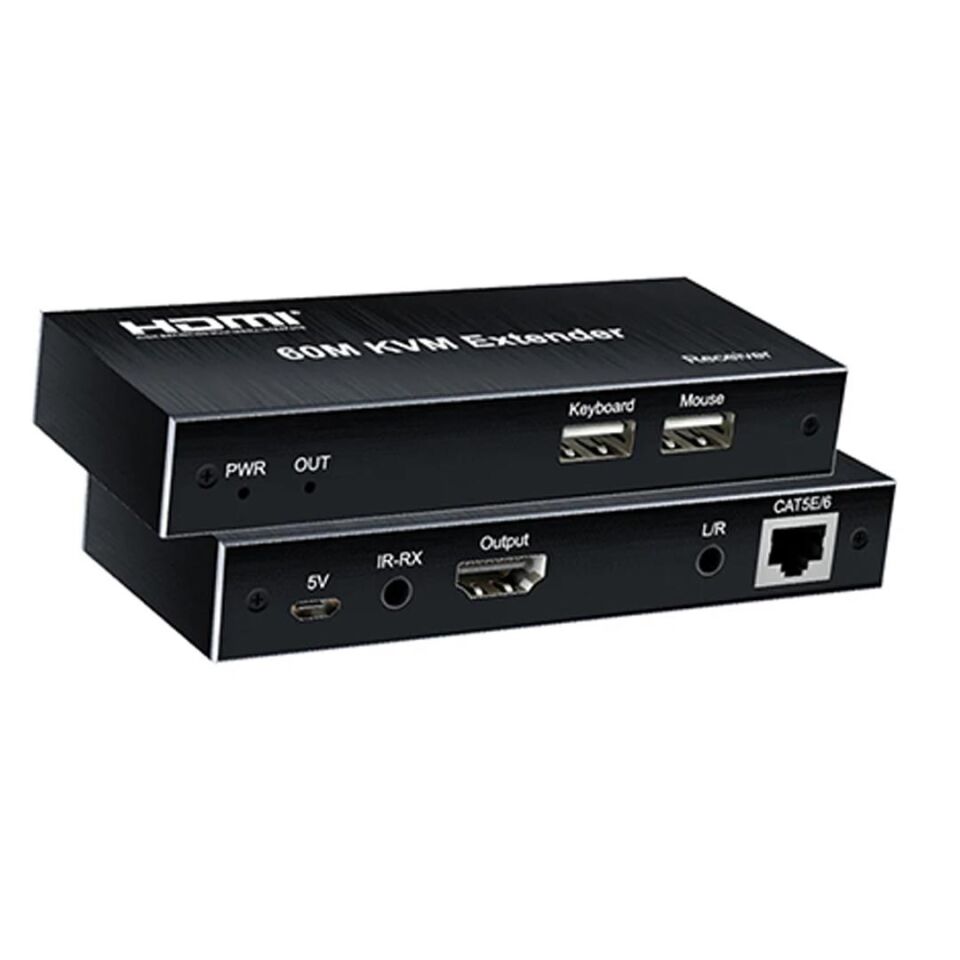 Novacom NVC-KVM60 4K 60 Metre HDMI+USB+IR To Cat6 Kvm Extender