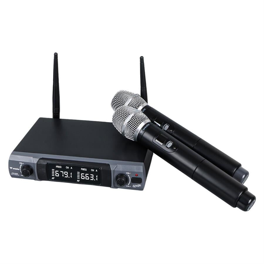 Westa WM-202H 1 Alıcı + 2 El Lavalier Kablosuz Uhf Mikrofon Seti