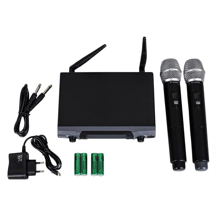 Westa WM-202H 1 Alıcı + 2 El Lavalier Kablosuz Uhf Mikrofon Seti
