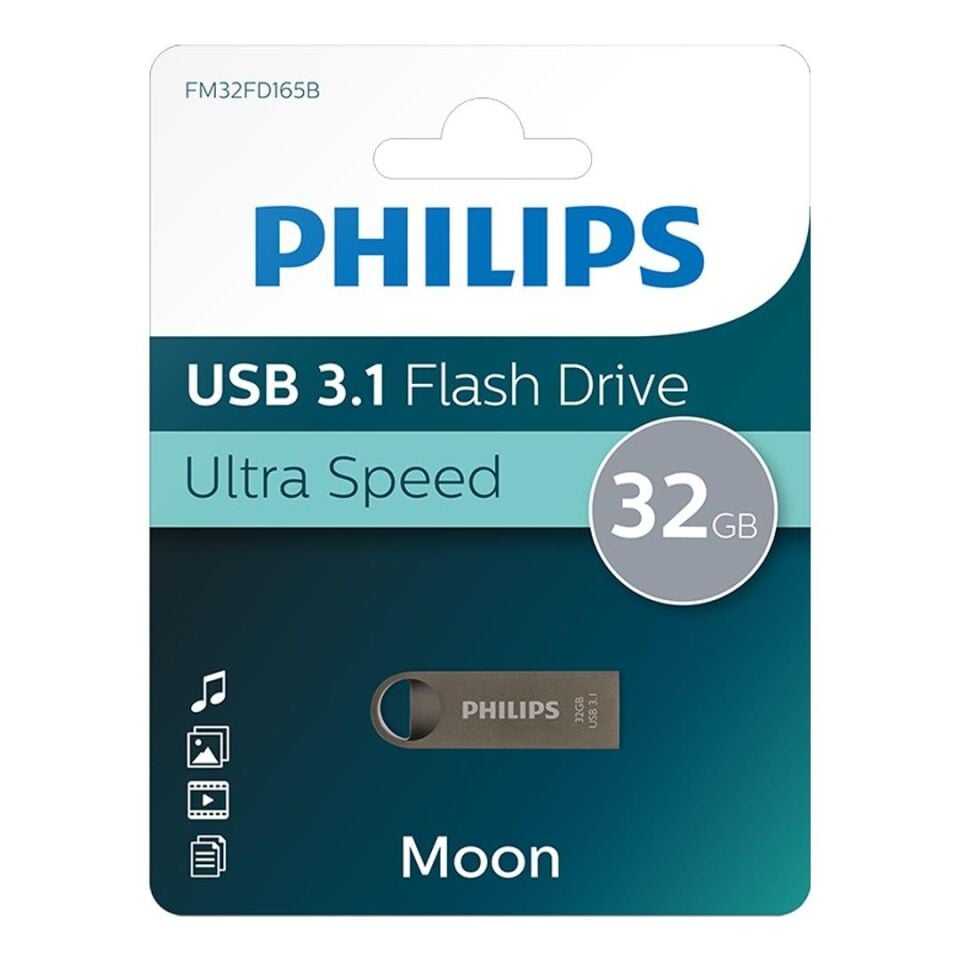 Philips Moon Serisi 32GB USB 3.1 Ultra Hızlı Metal Flash Bellek (FM32FD165B/00)