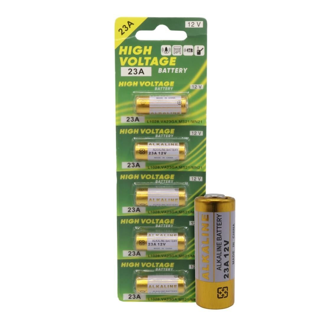Powermaster LR23A 12 Volt 23A Kalın Alarm Pili Alkaline Batarya (5'LI Paket)