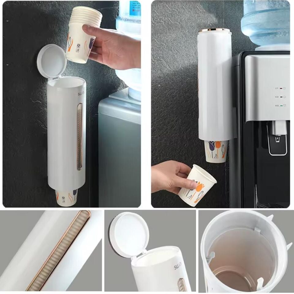 Ayt Sunup SN-27106 Karton Plastik Bardak Dispenseri Su Sebili Kahve Makinası Yanı Bardaklık