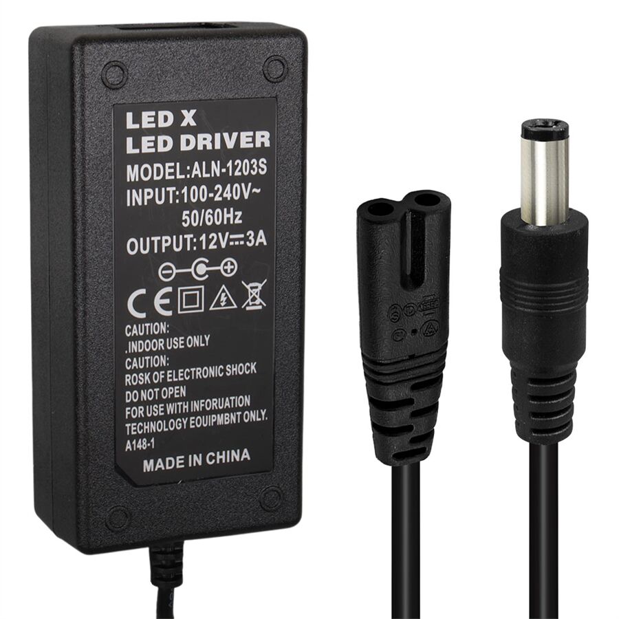 Powermaster PM-1980 12 Volt - 3 Amper - 36 Watt 5.5*2.5 Mm Uçlu Plastik Kasa Masaüstü Adaptör