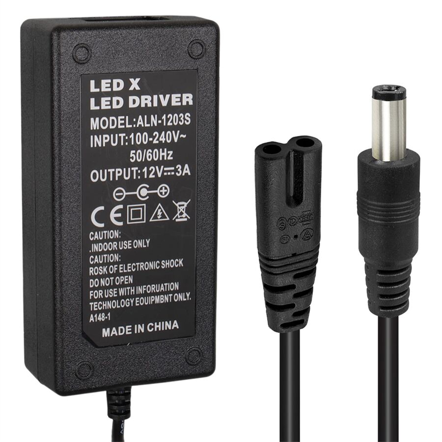Powermaster PM-1980 12 Volt - 3 Amper - 36 Watt 5.5*2.5 Mm Uçlu Plastik Kasa Masaüstü Adaptör