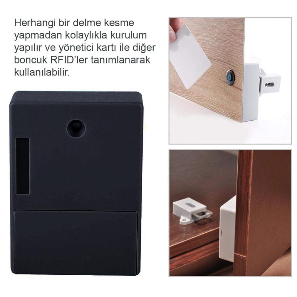 Ayt Powermaster Pm-26971 Gizli Çekmece Dolap Rfıd Kapı Güvenlik Kilidi Keyfob Çipli Kilidi