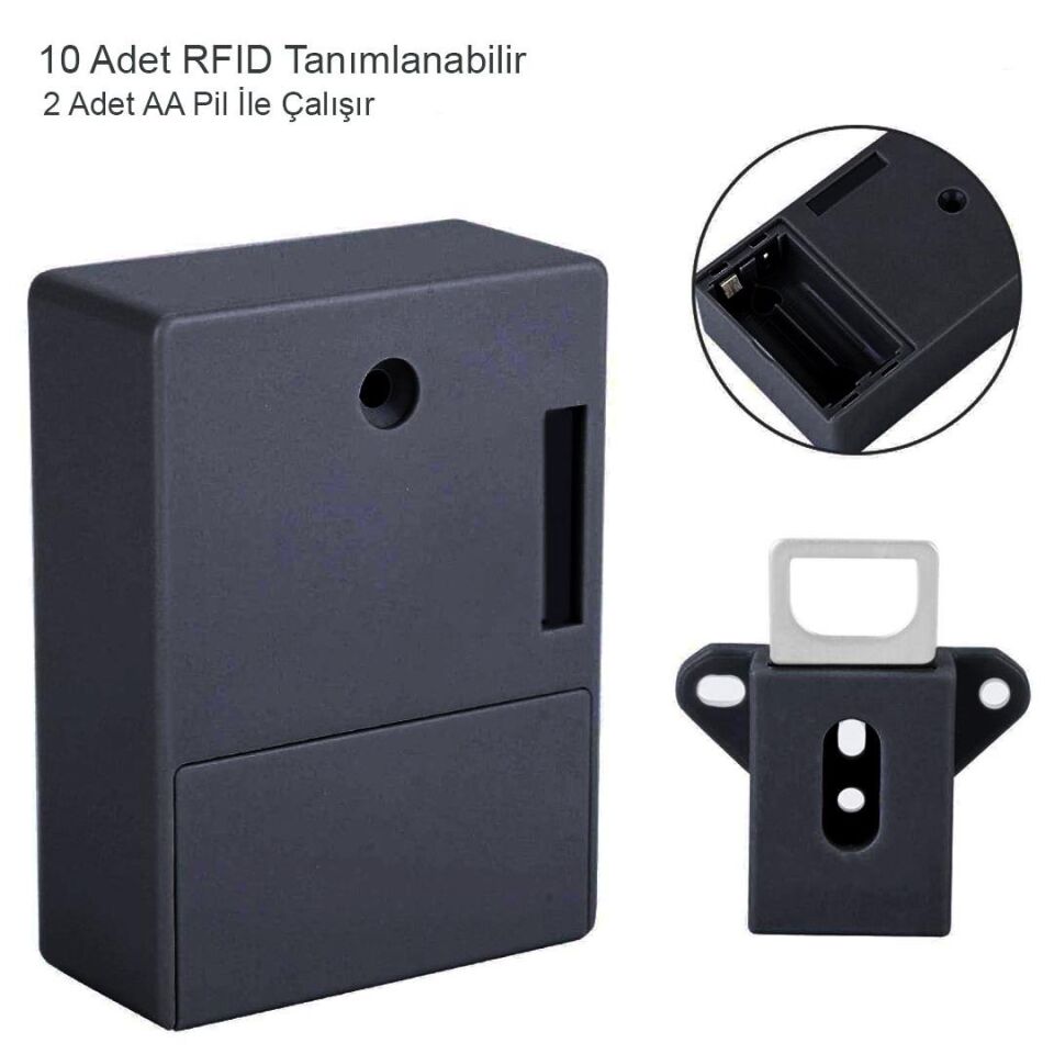 Ayt Powermaster Pm-26971 Gizli Çekmece Dolap Rfıd Kapı Güvenlik Kilidi Keyfob Çipli Kilidi