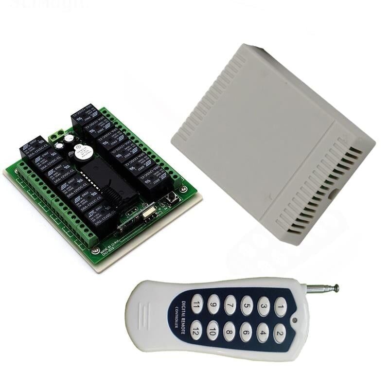 Weko 12 Volt 433 Mhz 12 Kanallı Alıcı Verici Garaj Kumandası Devresi Röle