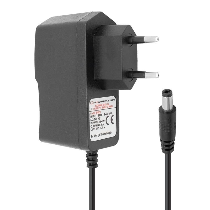 Powermaster PM-5401 8.4 Volt 1 Amper Lityum Pil Şarj Cihazı Adaptörü (5.5X2.5 Uç)