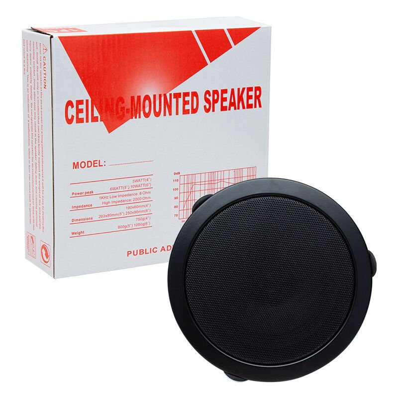 Ayt Magicvoice Mv-18042 12 Cm 6 Watt Siyah Trafolu Metal Kasa Alçıpan Hoparlörü Delik Çapı 15 Cm