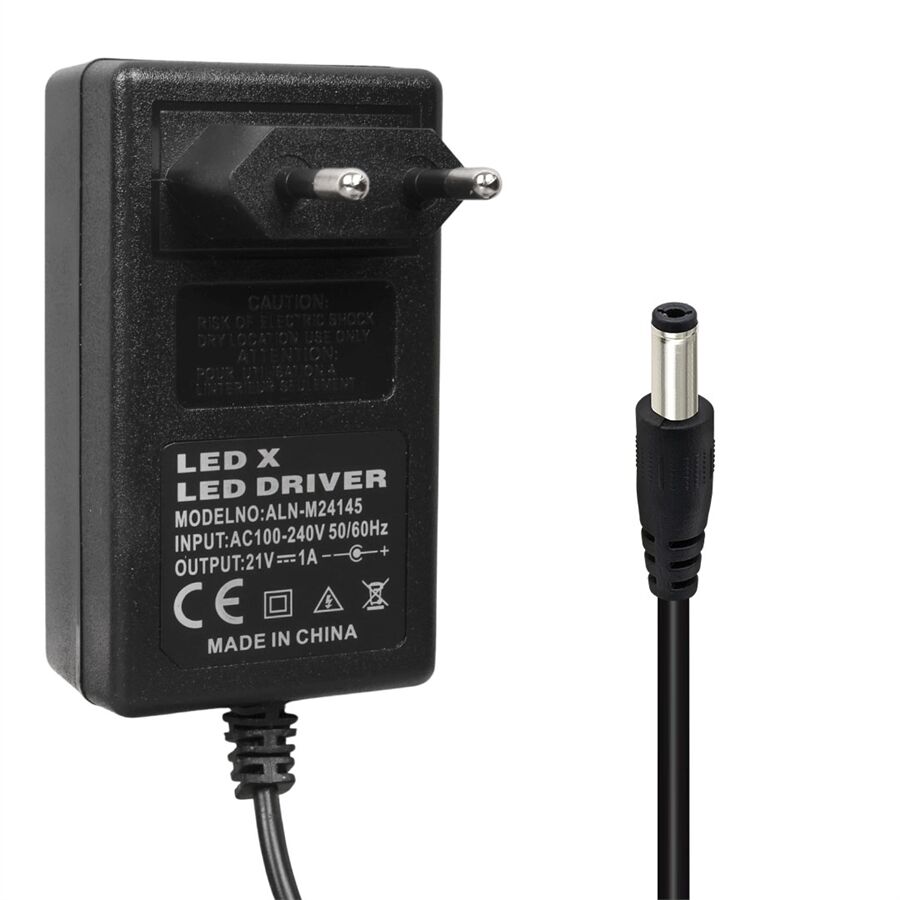 Powermaster PM-19255 21 Volt - 1 Amper - 21 Watt 5.5*2.5 Mm L Uçlu Şarjlı Matkap Adaptörü