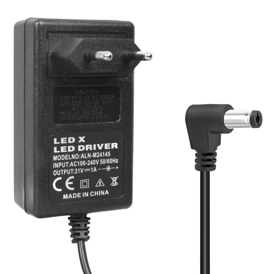 Powermaster PM-19255 21 Volt - 1 Amper - 21 Watt 5.5*2.5 Mm L Uçlu Şarjlı Matkap Adaptörü