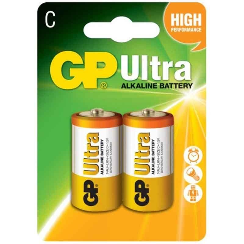 GP 14AU Ultra Alkalin Orta C Boy 2 li Pil 1.5 Volt