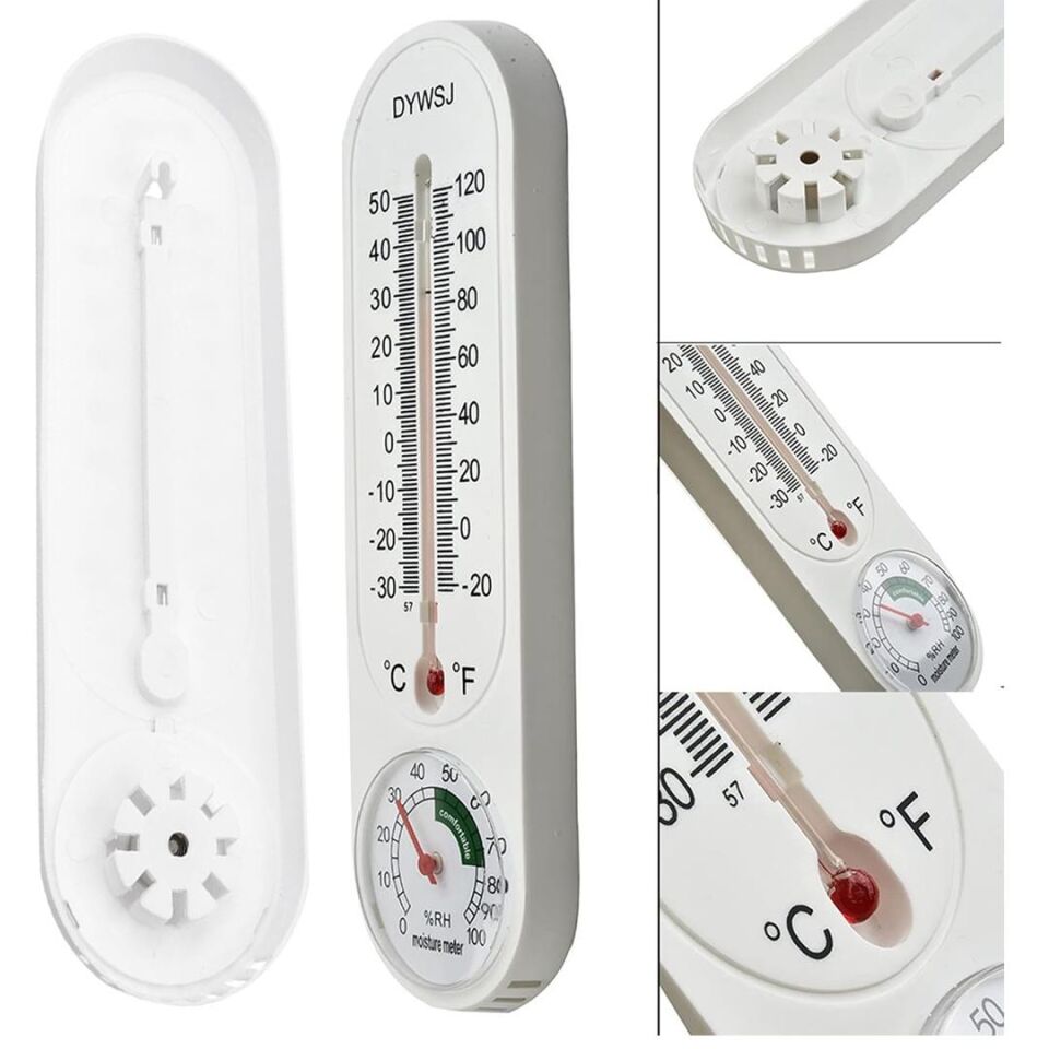 Ayt Powermaster Pm-24665 Sıcaklık Nem Ölçer Analog Termometre -20 +50 Derece Arası Ölçüm Ev Duvar Tipi