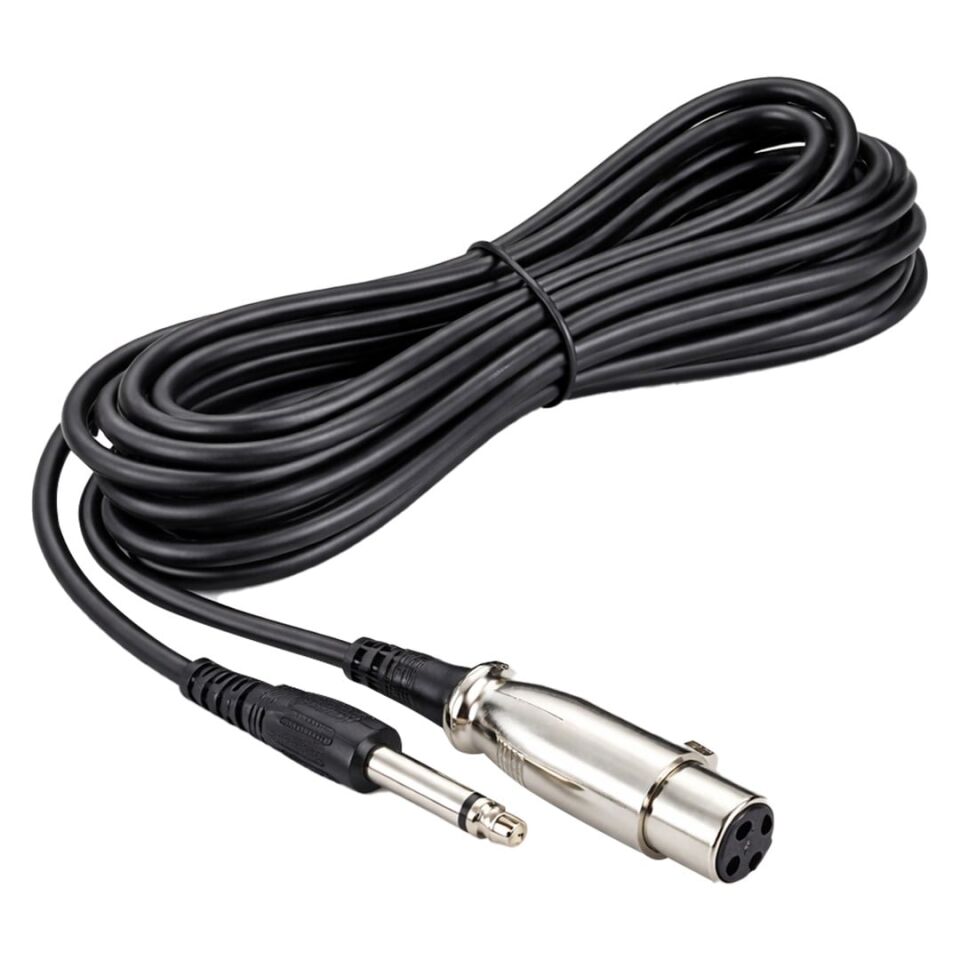 Fully G-526F 6.3Mm Mono Erkek Canon Dişi 5 Metre Siyah Mikrofon Ara Kablosu