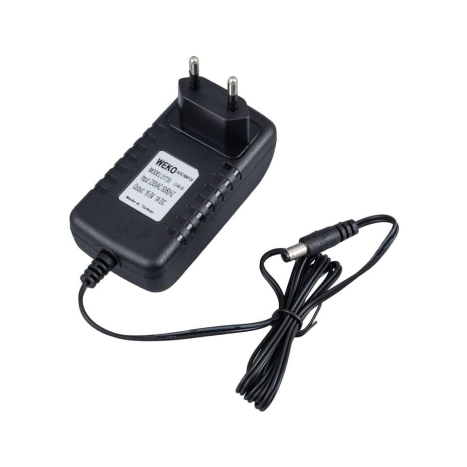 Weko 16.8 Volt 1 Amper Adaptör 5.5x2.5 Jack Uçlu Dolum Led Göstergeli Oriz Tipi Şarj Adaptörü Cihazı Aleti 16.8V-1A