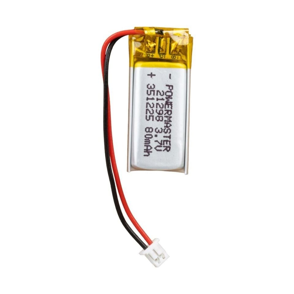 Powermaster 3.7 Volt 80 Mah Lityum Polimer Şarjlı Pil 3.5X12X25 mm Akıllı Saat Kulaklık Pili