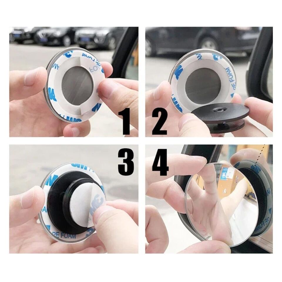 Ayt Sunup SN-14760 Üniversal Kör Nokta Aynası Motosiklet Araba Oto 360 Derece Açılı 3M Yapışkanlı 2 Li Paket