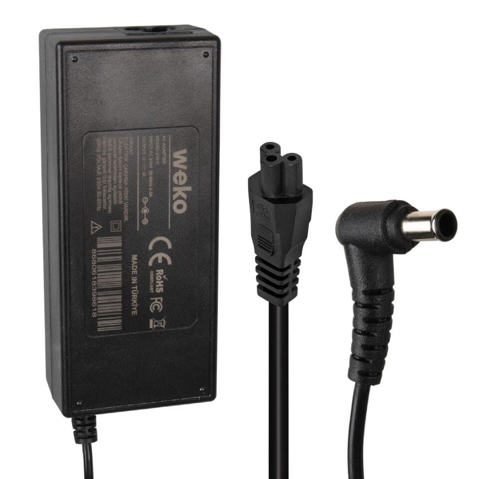 Weko 14 Volt 3 Amper 6.5x4.4 Uçlu Yerli Üretim Plastik Kasa Masaüstü Samsung Monitör Adaptörü Şarj Cihazı Aleti