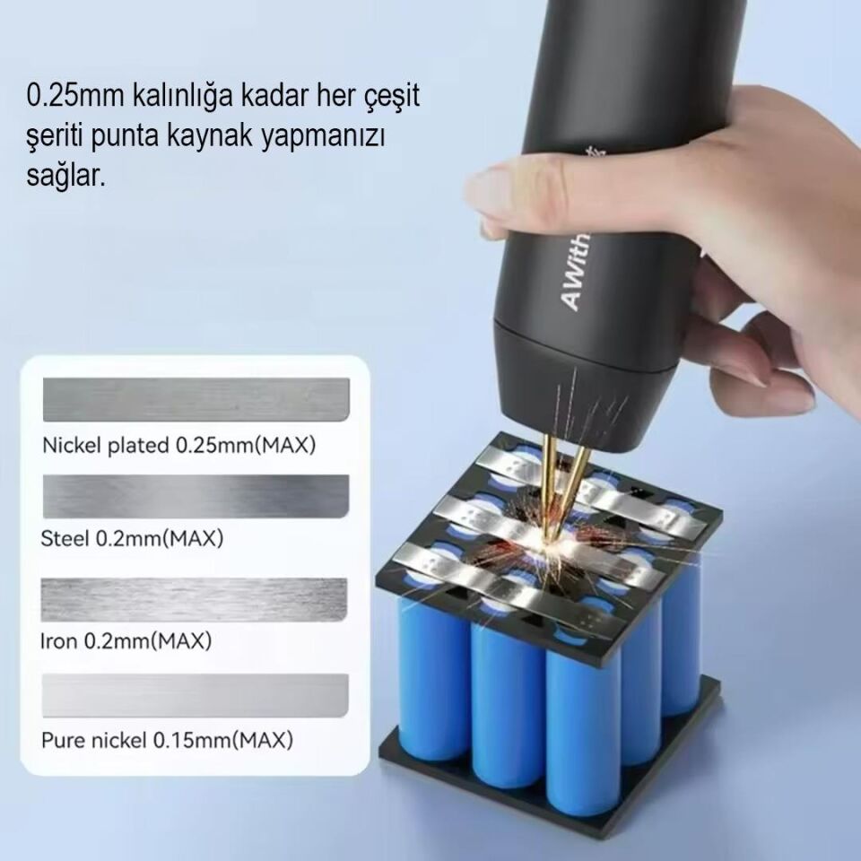 Ayt Awithz H1 DC 5V Nokta Punta Kaynak Makinesi Taşınabilir El Tipi Pil Punto Kaynak Aleti Cihazı