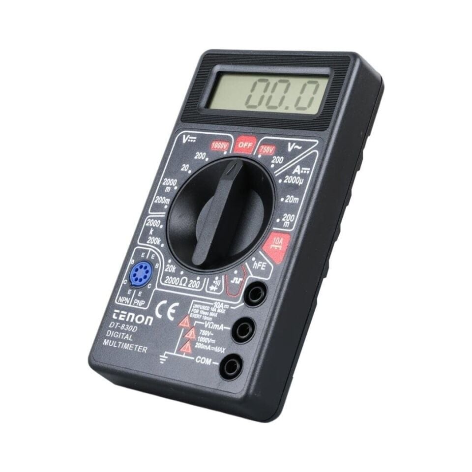 Tenon DT-830D Siyah DC AC Voltaj Akım Ölçer Dijital Multimetre Ölçü Aleti Ölçüm Cihazı