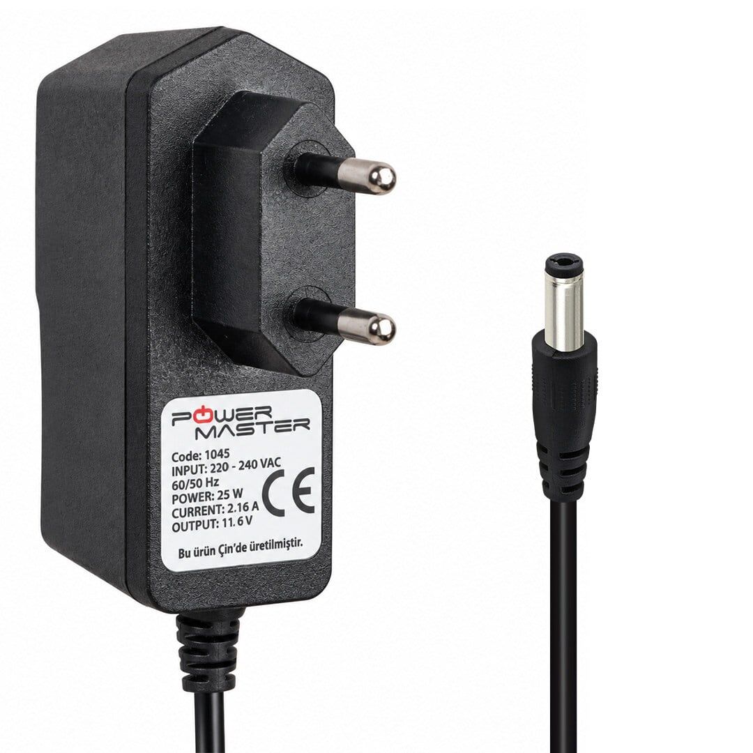 Powermaster 11.6V-2.16A Plastik Kasa Verifone Yazar Kasa Pos Cihazı Adaptör 5.5x2.5 Uç