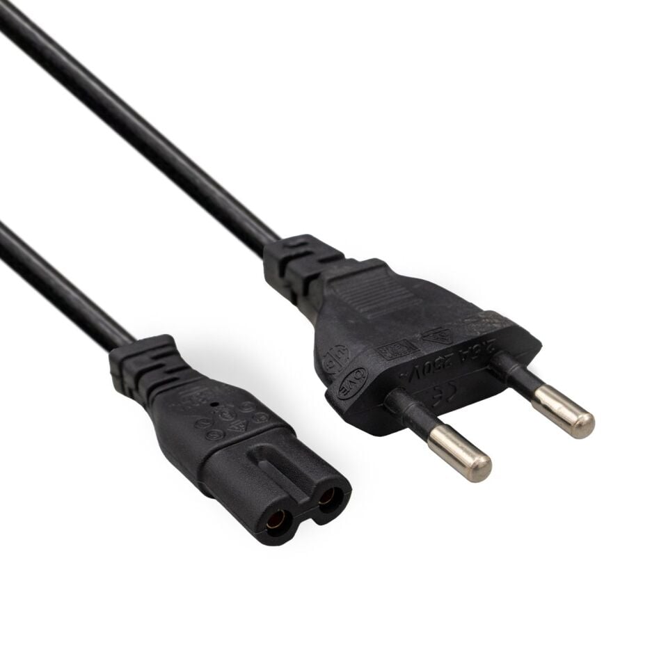 Ayt Siyah 1.5 Metre Teyp Fişi Cereyan Kablosu 220 Volt Teyp Radyo Elektrik Kablosu 2x0.75
