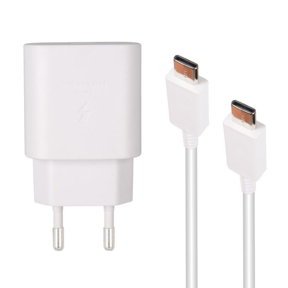 Weko WK-27878 Note10 Beyaz 25 Watt Şarj Başlık Adaptörü + Type-C To Type-C Kablo