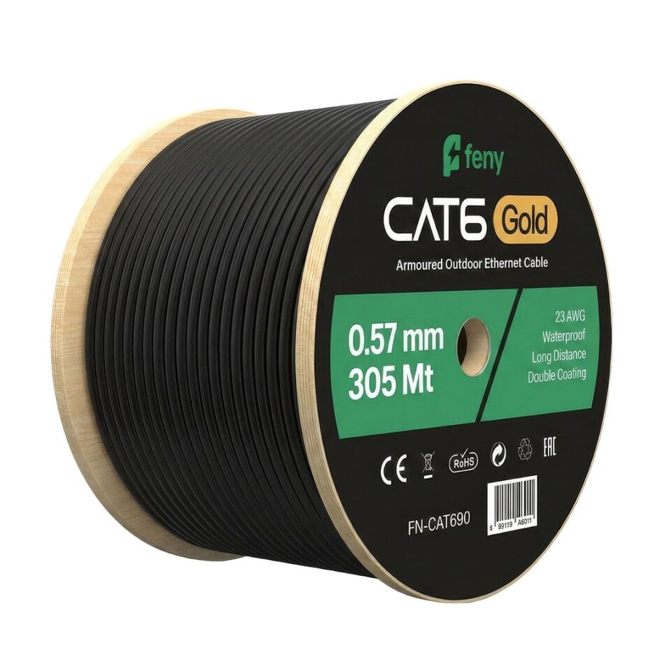 Feny FN-CAT690 305 Metre 23 AWG 0.57Mm Dış Mekan Cat6 UTP Kablo