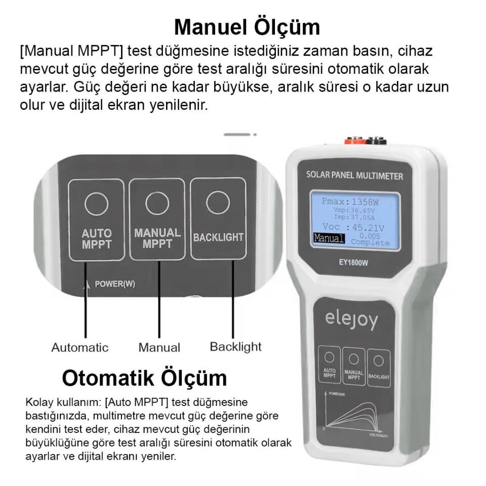 Ayt Powermaster PM-26940 1800 Watt Fotovoltaik Mppt Solar Panel Voltaj Multimetre 12-60V Güneş Enerji Sistemi Volt Ölçer