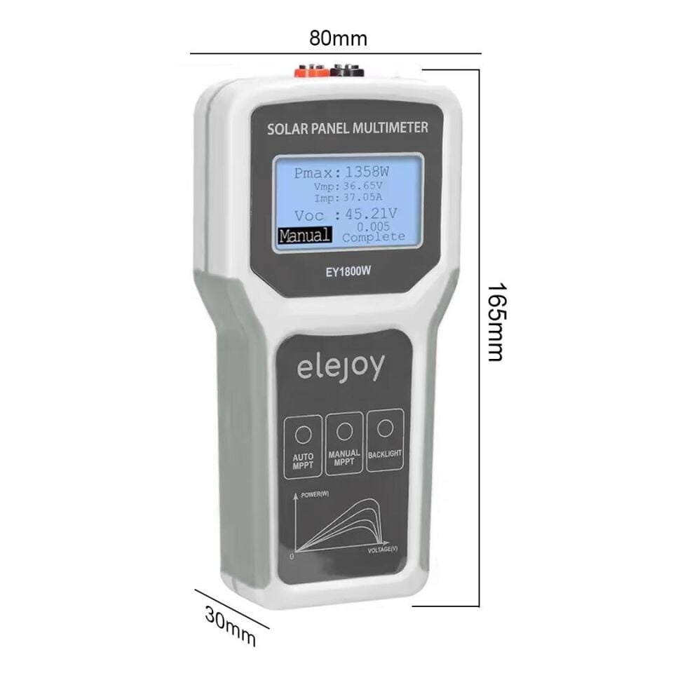 Ayt Powermaster PM-26940 1800 Watt Fotovoltaik Mppt Solar Panel Voltaj Multimetre 12-60V Güneş Enerji Sistemi Volt Ölçer