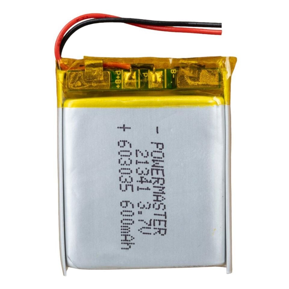 Powermaster 3.7 Volt 600 Mah Lityum Polimer Şarjlı Pil 6X30X35 mm Akıllı Saat Kulaklık Pili